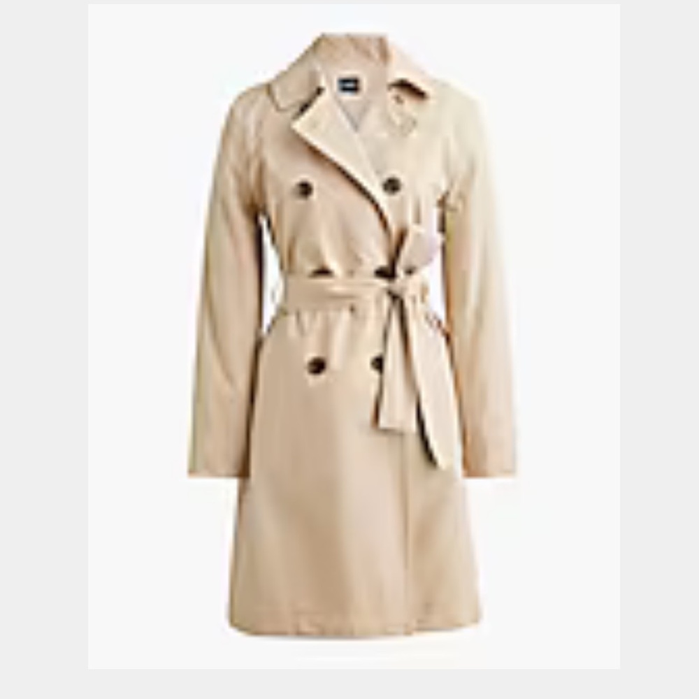 NWT J. Crew Factory Tan Trench Coat Classic Double-Breasted